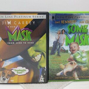 LOT - DVDs - Mask 1994 & Son of the Mask 2005 Jim Carrey Jaimie Kennedy